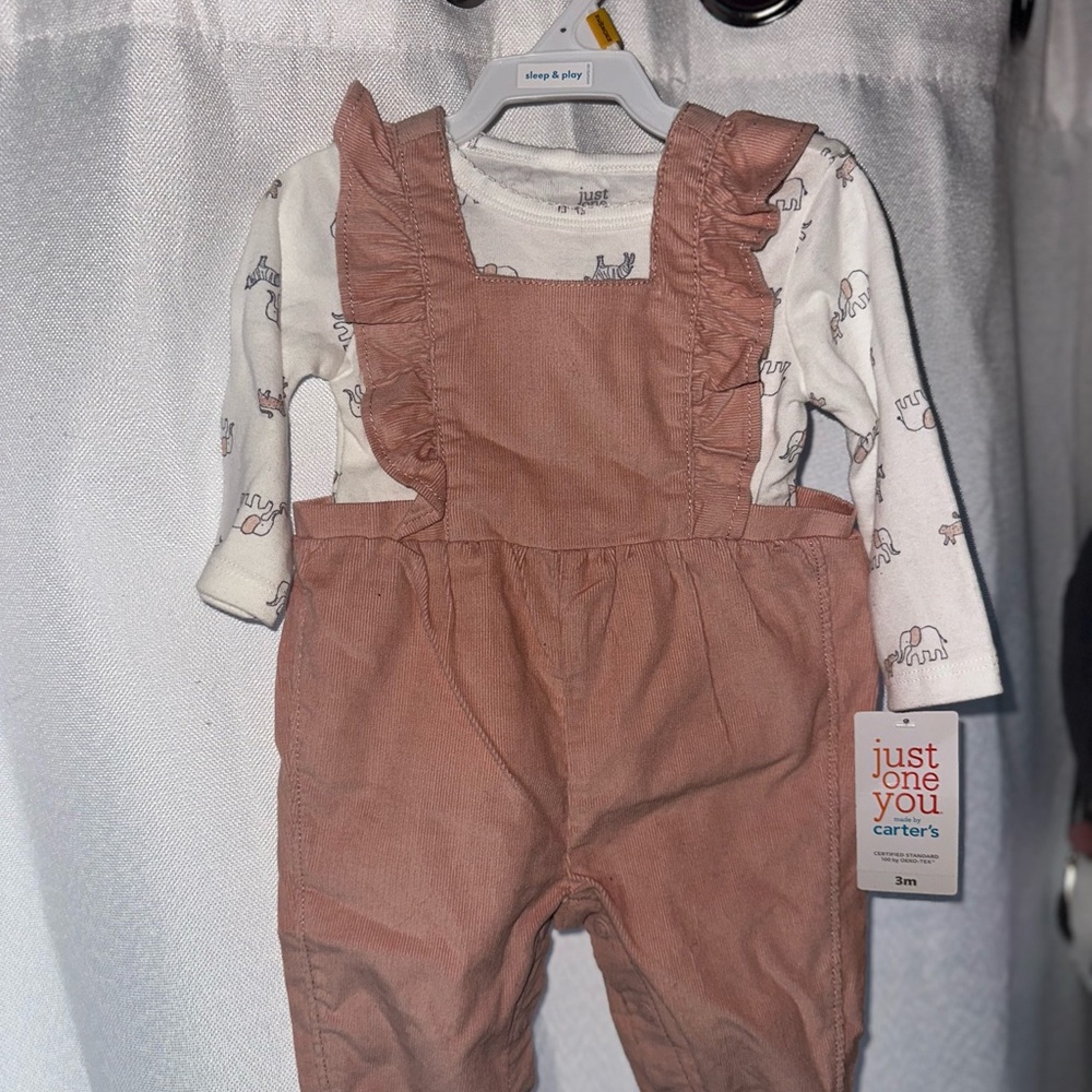 Carter's Pink Ruffle Strap Overalls